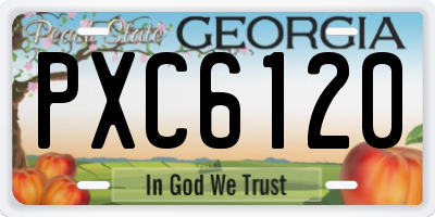 GA license plate PXC6120
