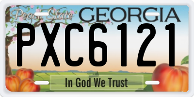GA license plate PXC6121