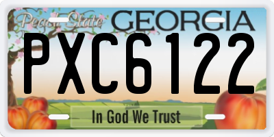 GA license plate PXC6122