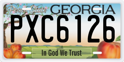 GA license plate PXC6126