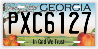 GA license plate PXC6127