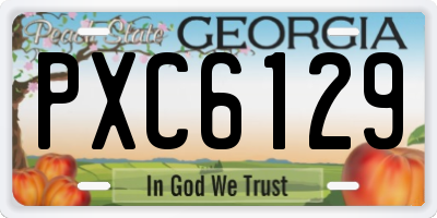 GA license plate PXC6129