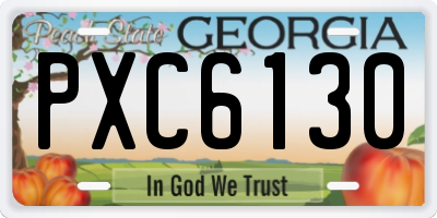 GA license plate PXC6130