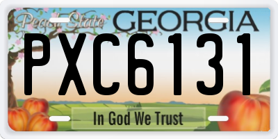 GA license plate PXC6131