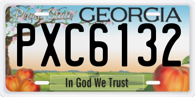 GA license plate PXC6132