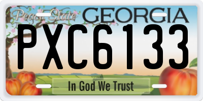 GA license plate PXC6133