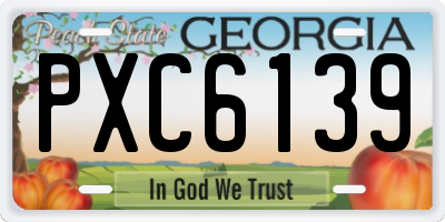 GA license plate PXC6139