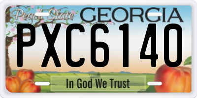 GA license plate PXC6140