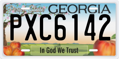 GA license plate PXC6142