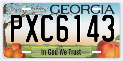 GA license plate PXC6143