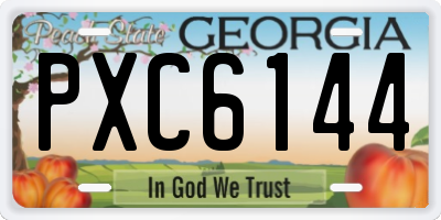 GA license plate PXC6144