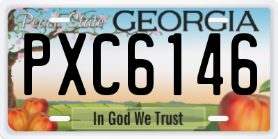 GA license plate PXC6146