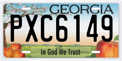 GA license plate PXC6149