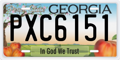 GA license plate PXC6151