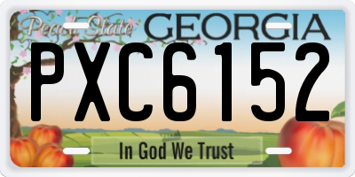 GA license plate PXC6152