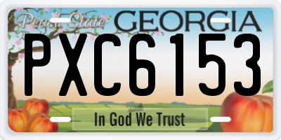 GA license plate PXC6153