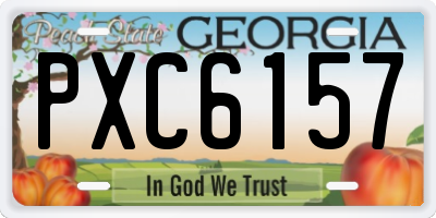 GA license plate PXC6157