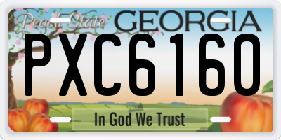 GA license plate PXC6160