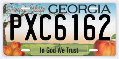 GA license plate PXC6162