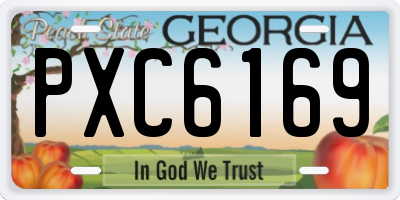 GA license plate PXC6169