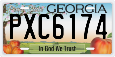 GA license plate PXC6174