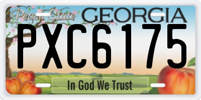 GA license plate PXC6175