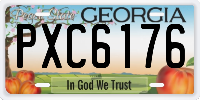GA license plate PXC6176