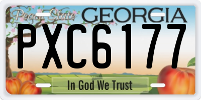 GA license plate PXC6177