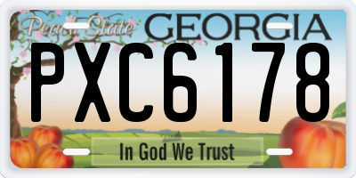 GA license plate PXC6178