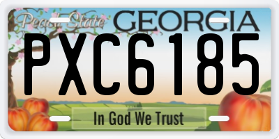 GA license plate PXC6185