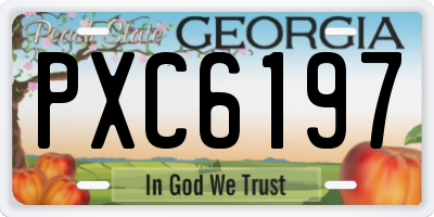 GA license plate PXC6197