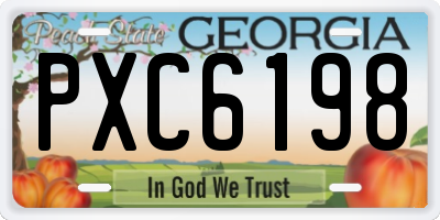 GA license plate PXC6198