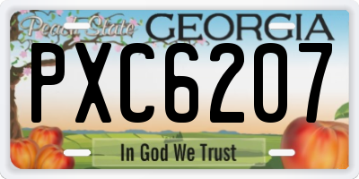 GA license plate PXC6207