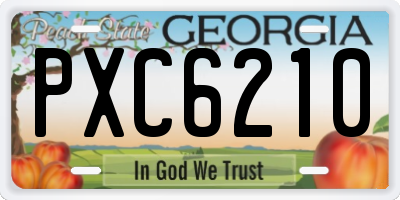 GA license plate PXC6210