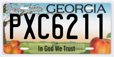 GA license plate PXC6211