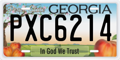 GA license plate PXC6214