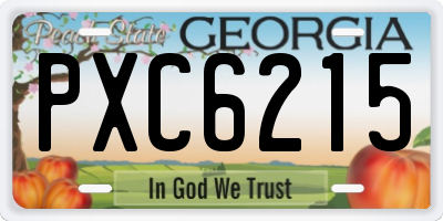 GA license plate PXC6215