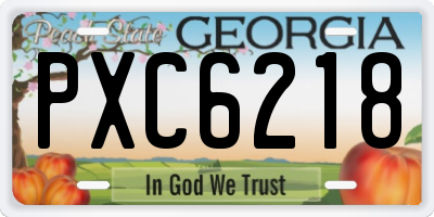 GA license plate PXC6218
