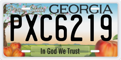 GA license plate PXC6219
