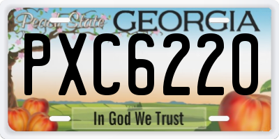 GA license plate PXC6220