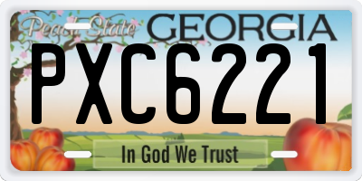 GA license plate PXC6221