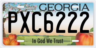 GA license plate PXC6222