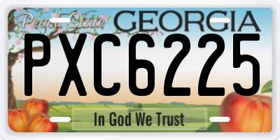GA license plate PXC6225