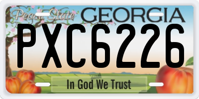 GA license plate PXC6226