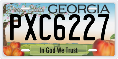 GA license plate PXC6227
