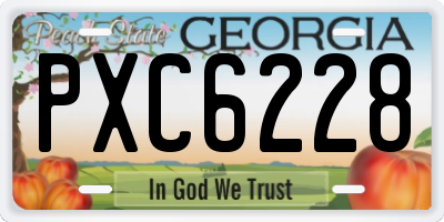 GA license plate PXC6228