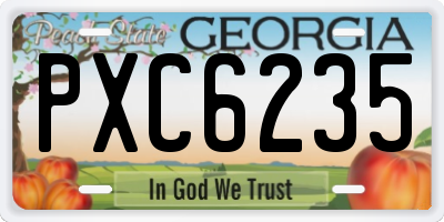 GA license plate PXC6235