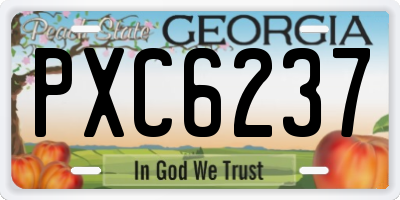GA license plate PXC6237