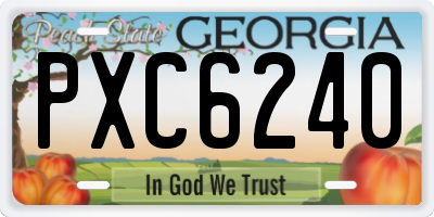 GA license plate PXC6240