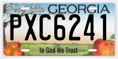 GA license plate PXC6241